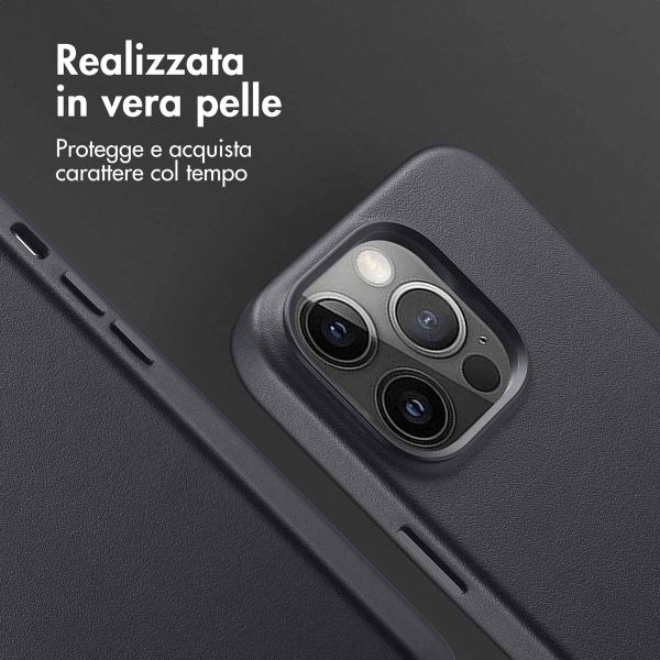 Accezz Cover in Pelle con MagSafe Apple iPhone 14 Pro - Onyx Black