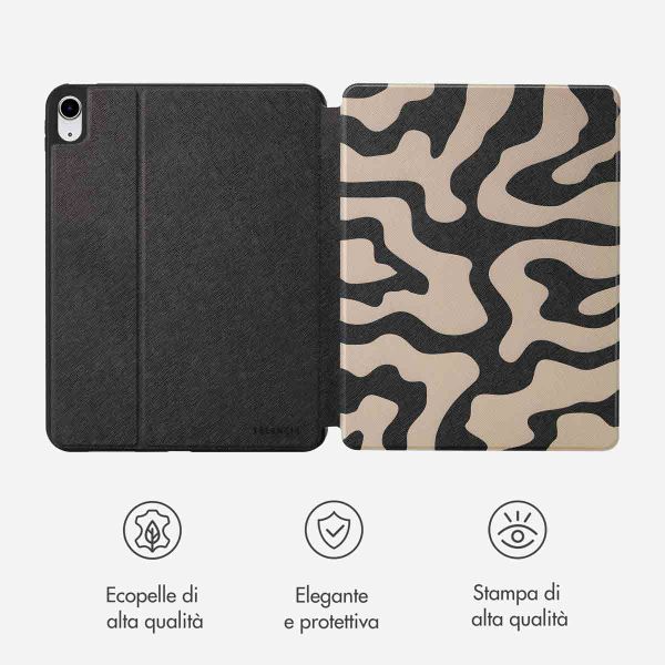 Selencia Cover per tablet Vivid Apple iPad 11 (2025) 11 pollici A16 / iPad 10 (2022) 10.9 pollici - Art Wave Black