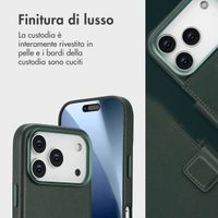 Accezz Cover in pelle 2 in 1 con MagSafe Apple iPhone 17 Pro - Cedar Green