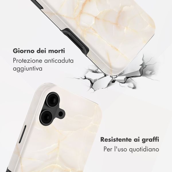 Selencia Cover Posteriore Vivid Apple iPhone 16 - Golden Beige Marble