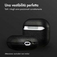 Accezz Cover in vera pelle  Apple Airpods 4 - Nero