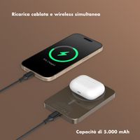 Selencia Vivid Powerbank 5.000 mAh - MagSafe e Qi - Desert Gold / Leopard