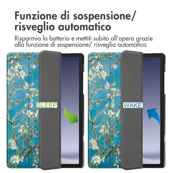 imoshion Cover Trifold Design Samsung Galaxy Tab A9 Plus - Green Plant