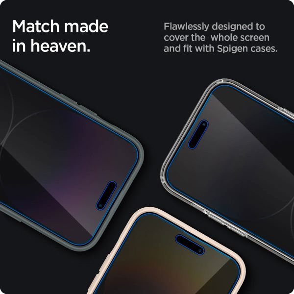 Spigen Vetro temperato privacy GLAStR EZ Fit + Applicatore - confezione da 2 Apple iPhone 14 Pro