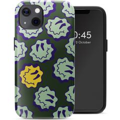 Selencia Cover posteriore Vivid con MagSafe Apple iPhone 13 - Wavy Smiley Green