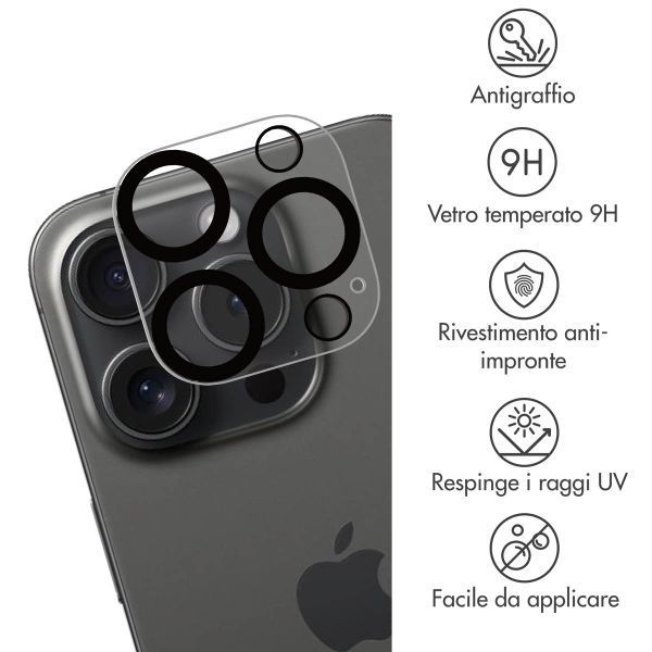 imoshion Protezione fotocamera in vetro 2 Pack Apple iPhone 16 Pro / 16 Pro Max - Nero