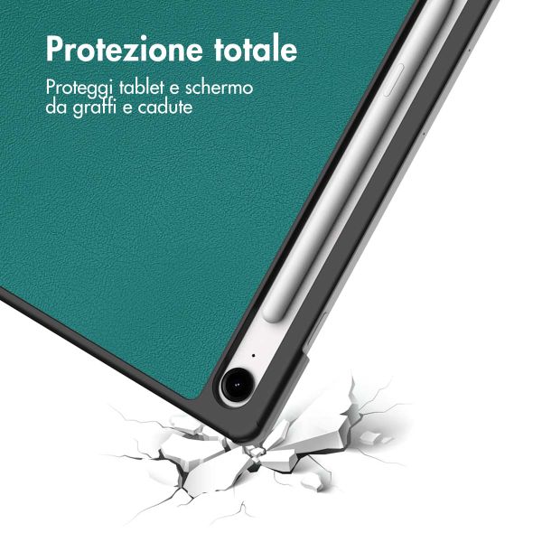 imoshion Cover a libro Trifold Samsung Galaxy Tab S10 FE Plus - Verde scuro