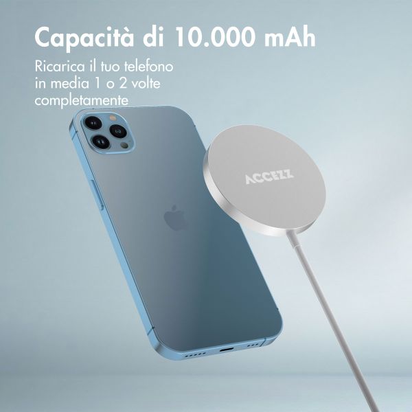 Accezz Caricatore wireless USB-C - Caricatore wireless MagSafe - 1 metro - Bianco