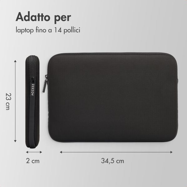 Accezz Cover per laptop 13-14 pollici - Laptopsleeve - Nera