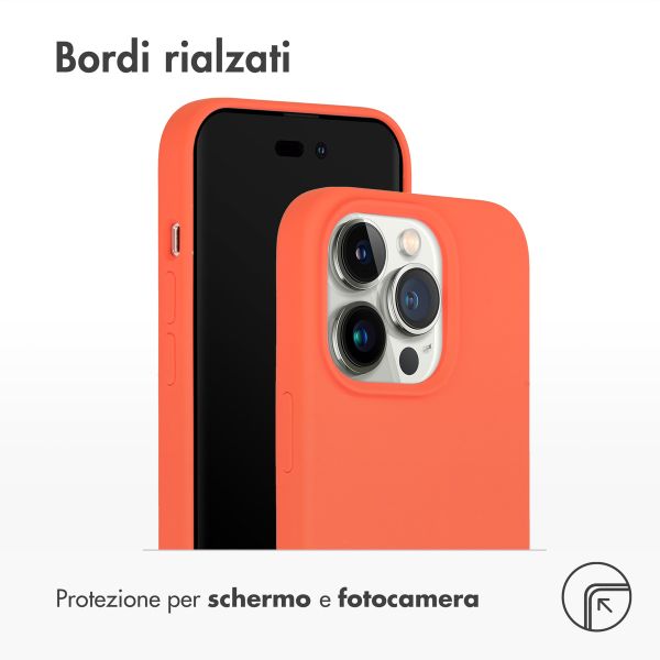 Accezz Cover in silicone liquido con MagSafe Apple iPhone 14 Pro - Nectarine