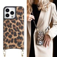 Selencia Cover per telefono Nova con cordino e portacarte Apple iPhone 14 Pro - Leopard