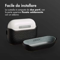 Accezz Cover in vera pelle  Apple Airpods Pro 3 - Nero