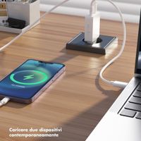 Accezz Caricabatterie GaN Ultra Slim - 2x USB-C - 65 W - Bianco