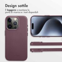 Accezz Cover in Pelle con MagSafe Apple iPhone 15 Pro - Heath Purple