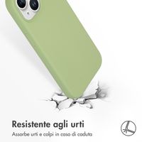 Accezz Cover in silicone liquido con MagSafe Apple iPhone 15 - Verde