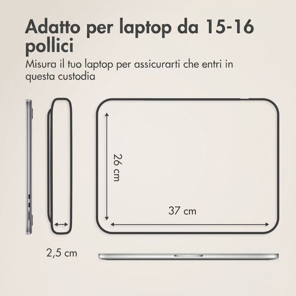 Accezz Custodia per laptop Leather con cerniera 15-16 pollici - Beige