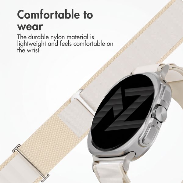 Accezz Cinturino in nylon Alpine Samsung Galaxy Watch Ultra 2 (2026) / Ultra (2024/2025) - Luce stellare
