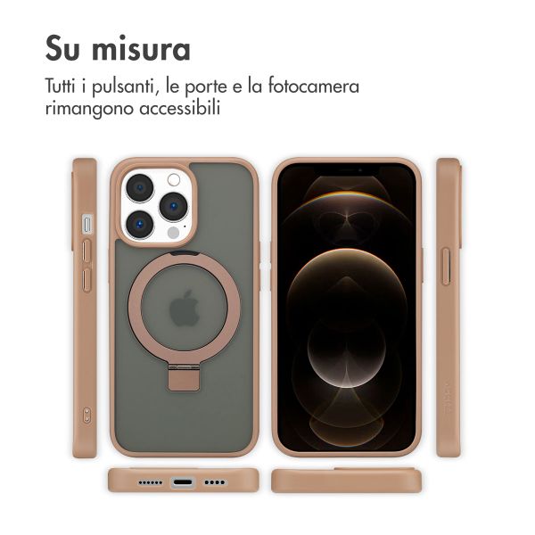 Accezz Cover con anello e supporto con MagSafe Apple iPhone 13 Pro - Marrone