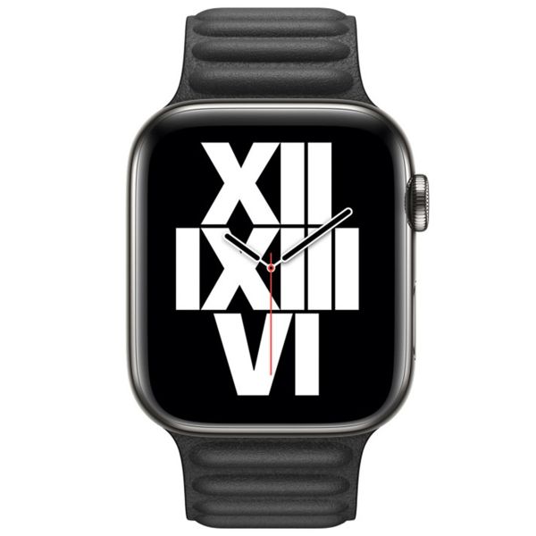 Apple Cinturino Leather Link Apple Watch | 44/45/46/49 mm - Taglia S/M - Nero