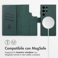 Accezz Cover in pelle 2 in 1 con MagSafe Samsung Galaxy S24 Ultra - Cedar Green