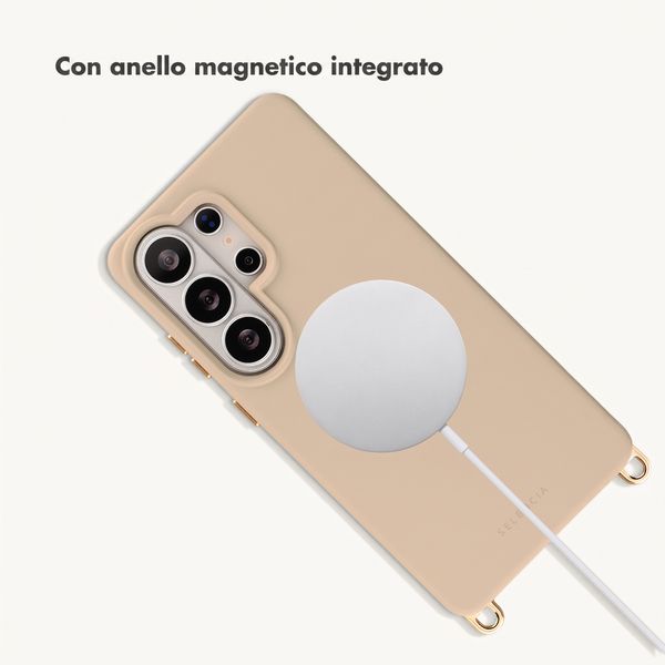 Selencia Cover posteriore Rivièra con MagSafe con ganci rimovibili Samsung Galaxy S26 Ultra - Milky Latte