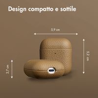 Accezz Cover in vera pelle  Apple Airpods 1 / 2 - Taupe