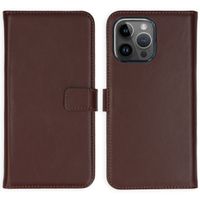 Selencia Cover a libro in vera pelle Apple iPhone 15 Pro Max - Marrone