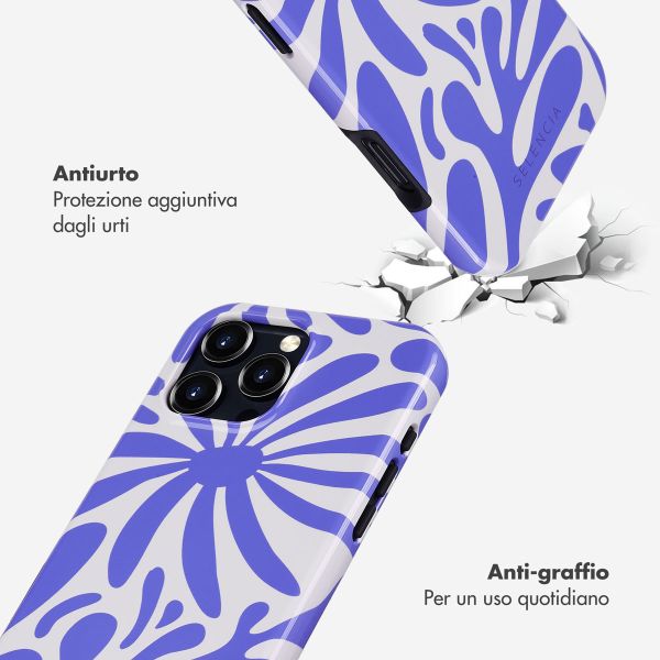 Selencia Cover posteriore Vivid con MagSafe Apple iPhone 16 Pro Max - Modern Bloom Sapphire Blue