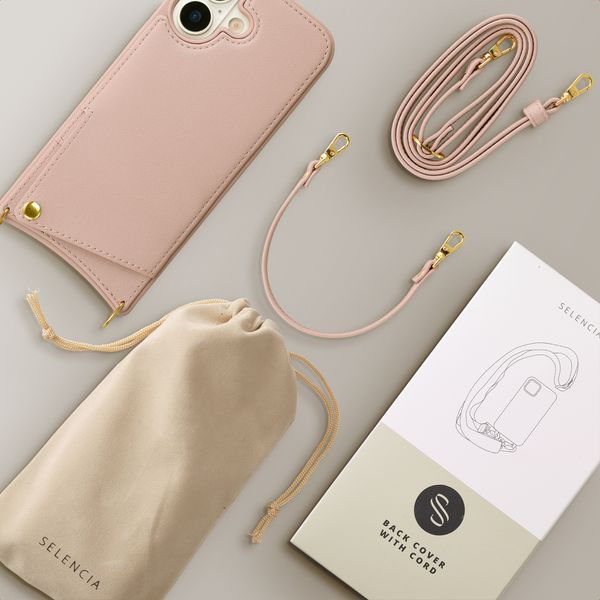 Selencia Cover per telefono Nova con cordino e portacarte Apple iPhone 17 - Dusty Rose