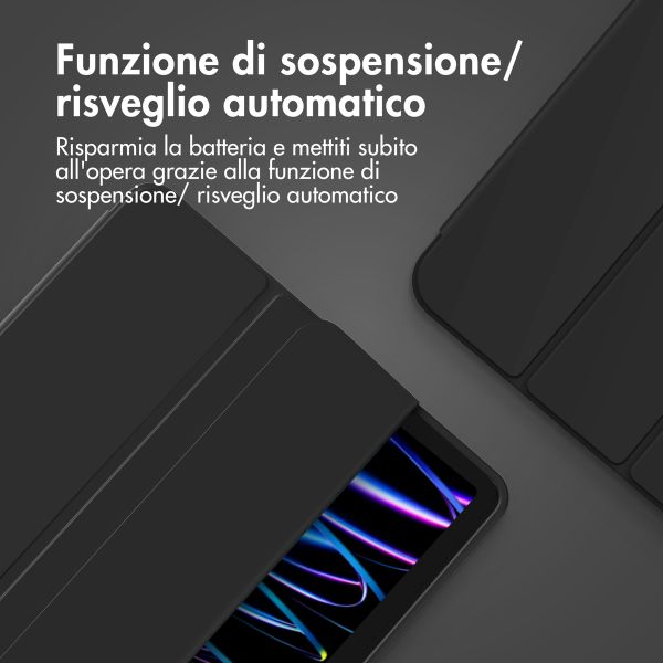 Accezz Cover a libro in silicone Smart Apple iPad 11 (2025) 11 pollici A16 / iPad 10 (2022) 10.9 pollici - Nero