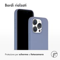 Accezz Cover in silicone liquido con MagSafe Apple iPhone 15 Pro - Lavender Gray