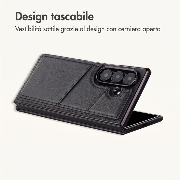 imoshion Cover posteriore MagSafe in pelle sintetica con portacarte Samsung Galaxy Z Fold 8 Ultra - Nero