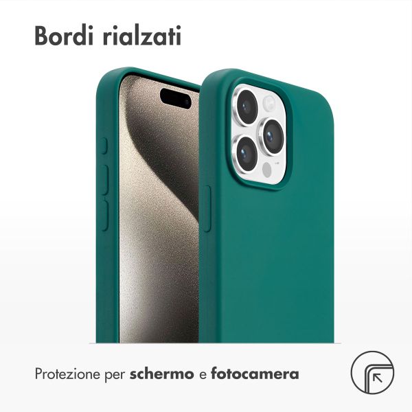 Accezz Cover in silicone liquido con MagSafe Apple iPhone 15 Pro Max - Forest Green