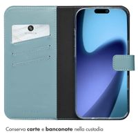 Selencia Cover a libro in vera pelle Apple iPhone Air - Air Blue