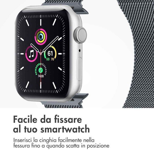 imoshion Cinturino milanese magnetico Apple Watch | 38/40/41/42 mm - Taglia M - Grigio scuro