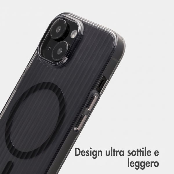 Accezz Cover Lite con MagSafe | Fluted | Apple iPhone 15 - Nero