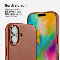 Accezz Cover in Pelle con MagSafe Apple iPhone 16 - Sienna Brown