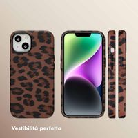 Selencia Cover Sabi Stampa pantera con MagSafe Apple iPhone 14 - Mocha Brown