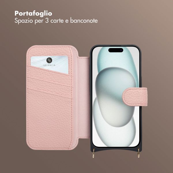 Selencia Cover Riva con MagSafe e cordino Apple iPhone 15 - Old Pink