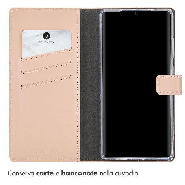Selencia Cover a libro in vera pelle Samsung Galaxy S25 Ultra - Dusty Pink
