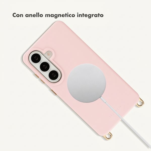 Selencia Cover posteriore Rivièra con MagSafe con ganci rimovibili Samsung Galaxy S26 - Sorbet Pink