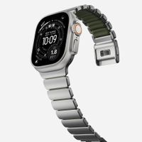Nomad Cinturino Stratos Apple Watch | 44/45/46/49 mm - Forest Green / Natural Titanium