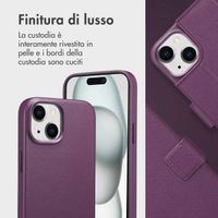 Accezz Cover in pelle 2 in 1 con MagSafe Apple iPhone 15 - Heath Purple