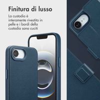 Accezz Cover in pelle 2 in 1 con MagSafe Apple iPhone 17e / 16e - Nightfall Blue
