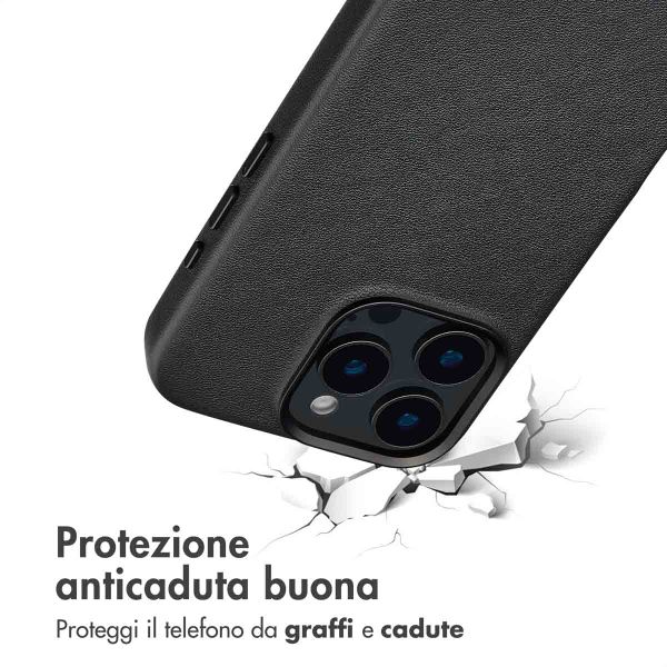 Accezz Cover in Pelle con MagSafe Apple iPhone 16 Pro - Onyx Black