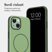 imoshion Cover posteriore Color con Thin MagSafe Ring Apple iPhone 15 - Verde scuro