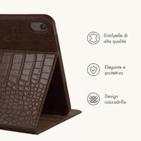 Selencia Custodia a libro Croco Apple iPad Air 11 pollici (2026) M4 / (2025) M3 / (2024) M2 / Air 5 (2022) / Air 4 (2020) - Choco Brown