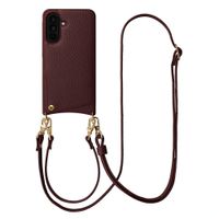 Selencia Cover per telefono Nova con cordino e portacarte Samsung Galaxy A36 / A56 - Bold Burgundy