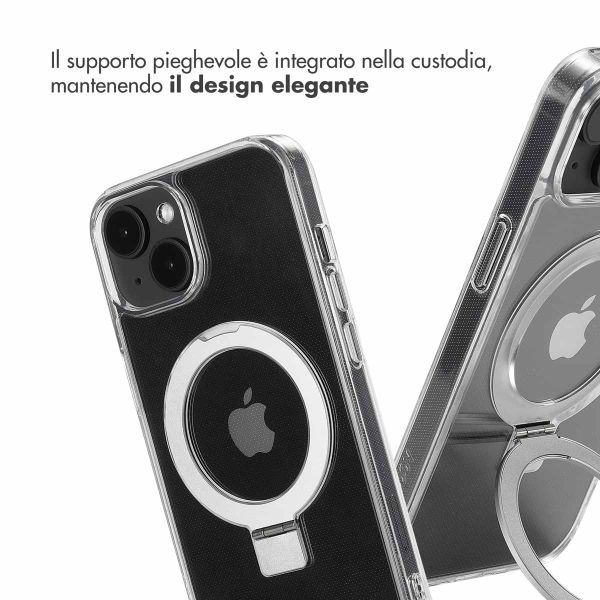 Accezz Cover con anello e supporto con MagSafe Apple iPhone 14 - Trasparente