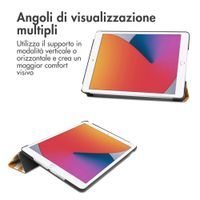 imoshion Cover Trifold Design Apple iPad 9 (2021) 10.2 pollici / iPad 8 (2020) 10.2 pollici / iPad 7 (2019) 10.2 pollici - Orange Flower Connect